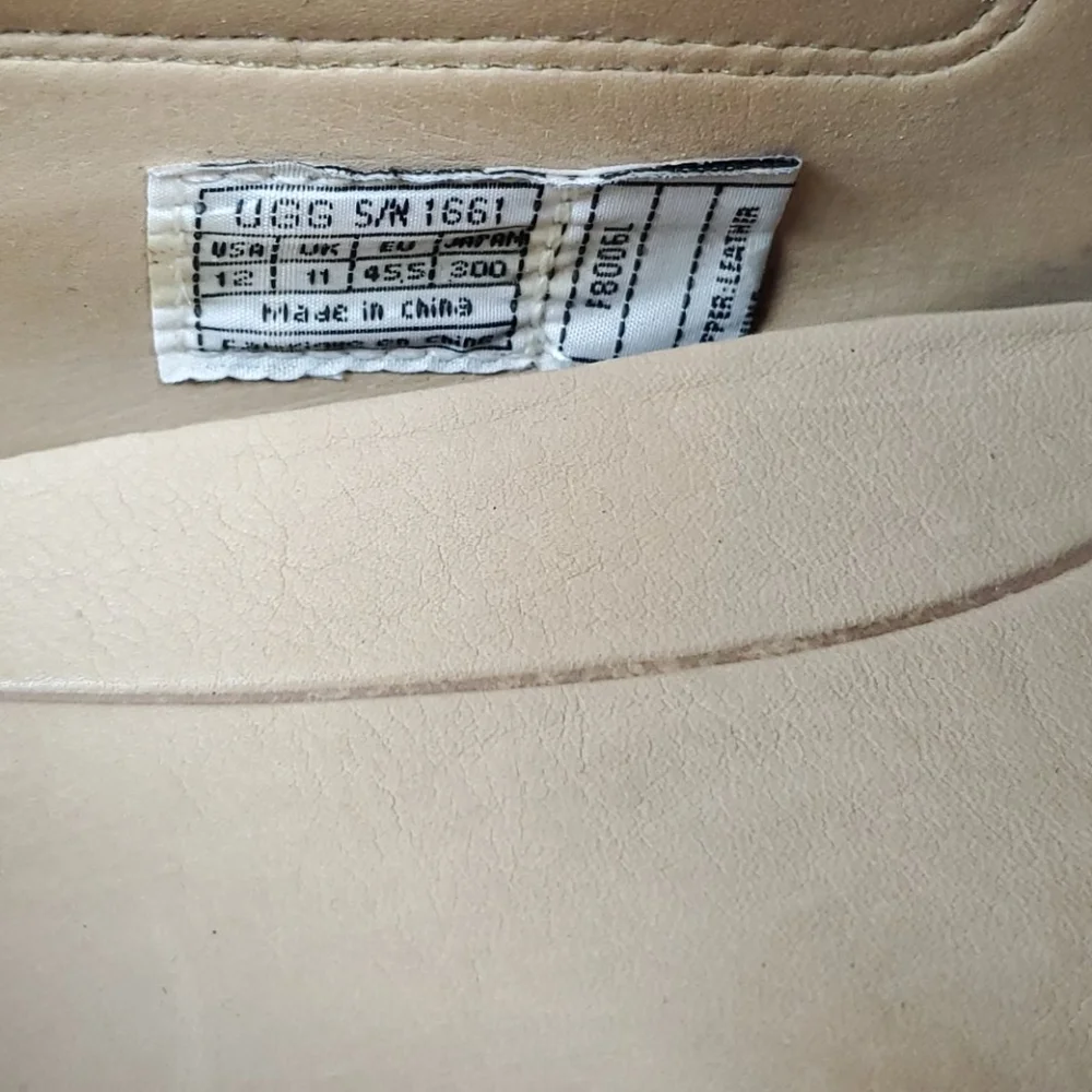 UGG brown leather men slip on shoes mocasin size 12